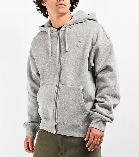 Ninth Hall Heather Grey Zip Up Hoodie Ninth Hall Heather Grey Zip Up Hoodie