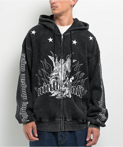 Ninth Hall Angels Black Zip Hoodie