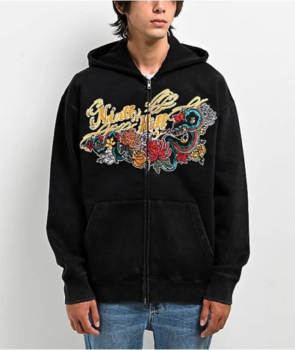 Ninth Hall Black Zip Up Hoodie