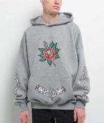 Ninth Hall  Tattoo Flash Hoodie Grey