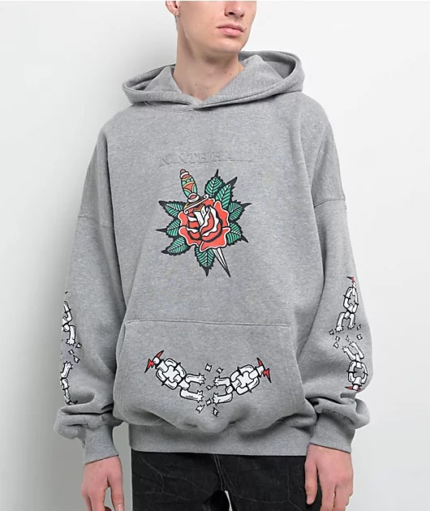 Ninth Hall  Tattoo Flash Hoodie Grey